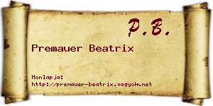 Premauer Beatrix névjegykártya